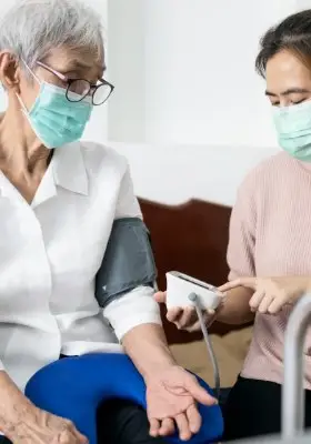 Image of woman taking blood pressure. | Keystone Law