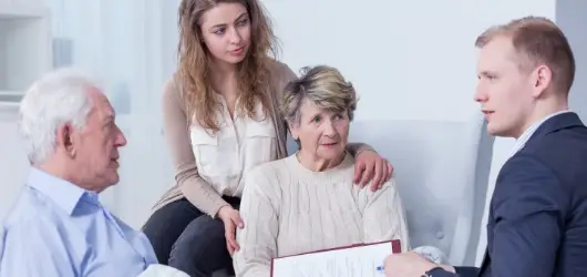 Image of family discussing inheritance rights with lawyer. | Keystone Law