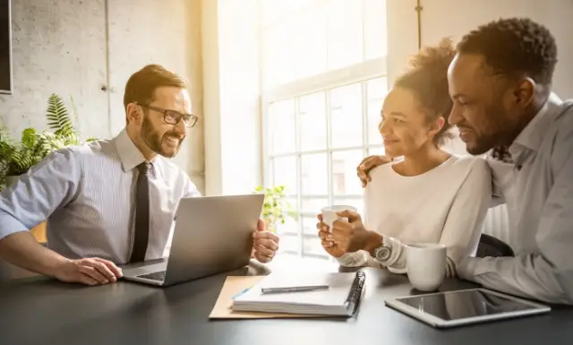 Image of three people discussing inheritance law. | Keystone Law