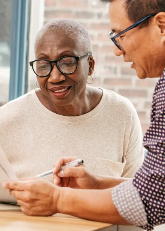 Image of two people discussing conservatorship. | Keystone Law