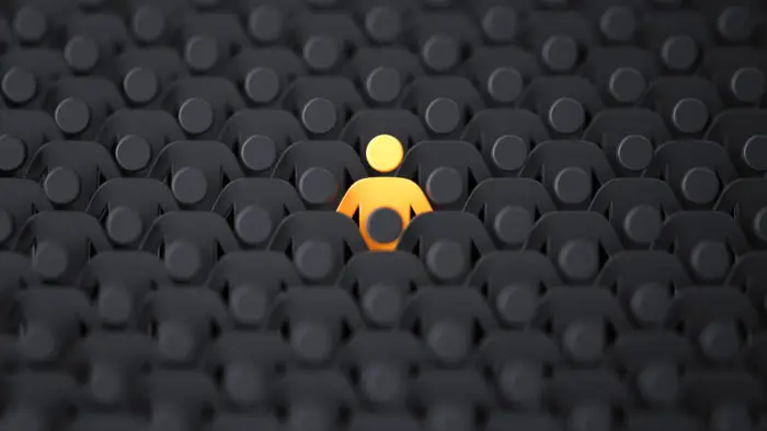 Unique,Color,Yellow,Human,Shape,Among,Dark,Ones