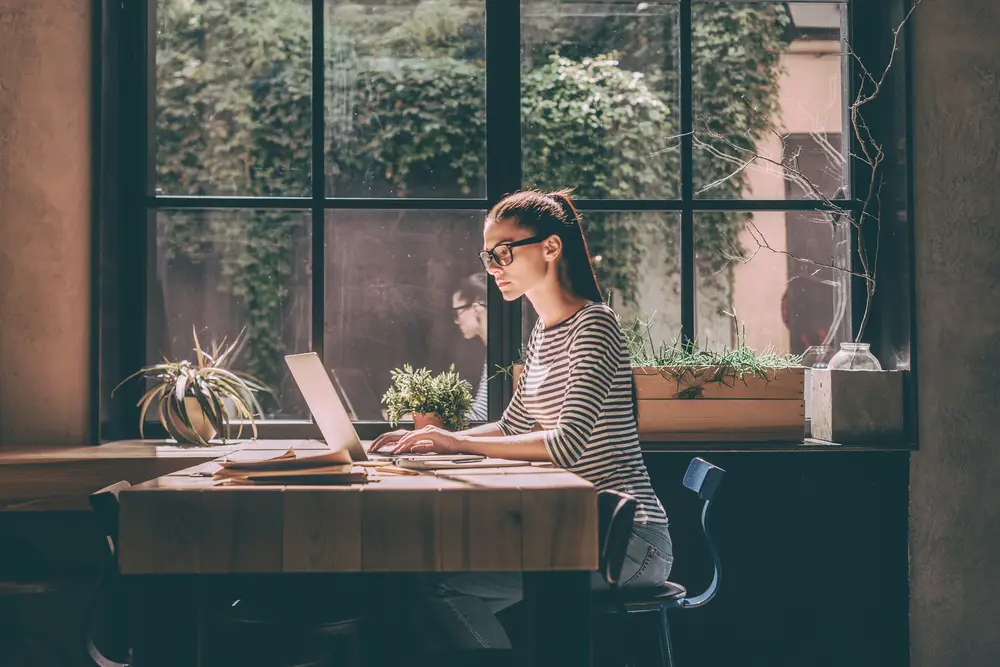 Woman at work sitting at desk